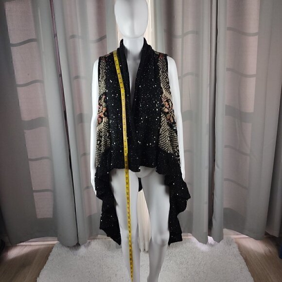 Mirror Image Womens Flower Pattern Open Front Cardigan Size M (NWT) - Picture 5 of 12